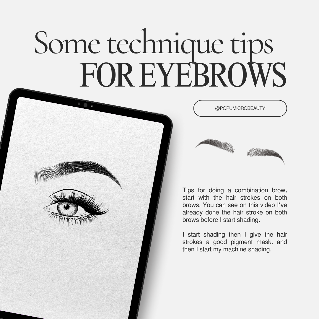 The skills about combination brow and The Dangers of Crossing Strokes in Microblading-popumicrobeauty