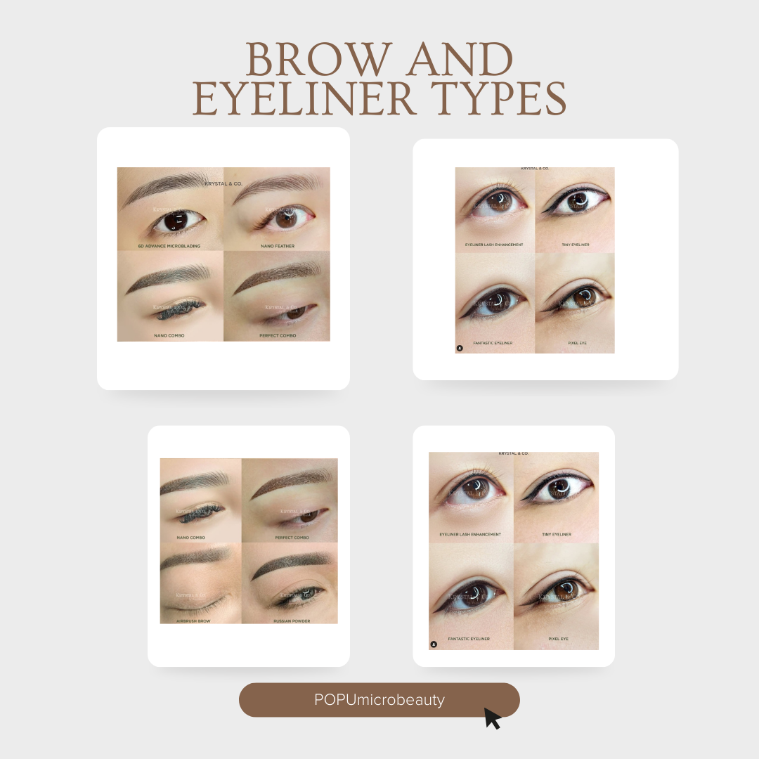 The introduction about different eyebrow types and eyeliner types--popumicrobeauty