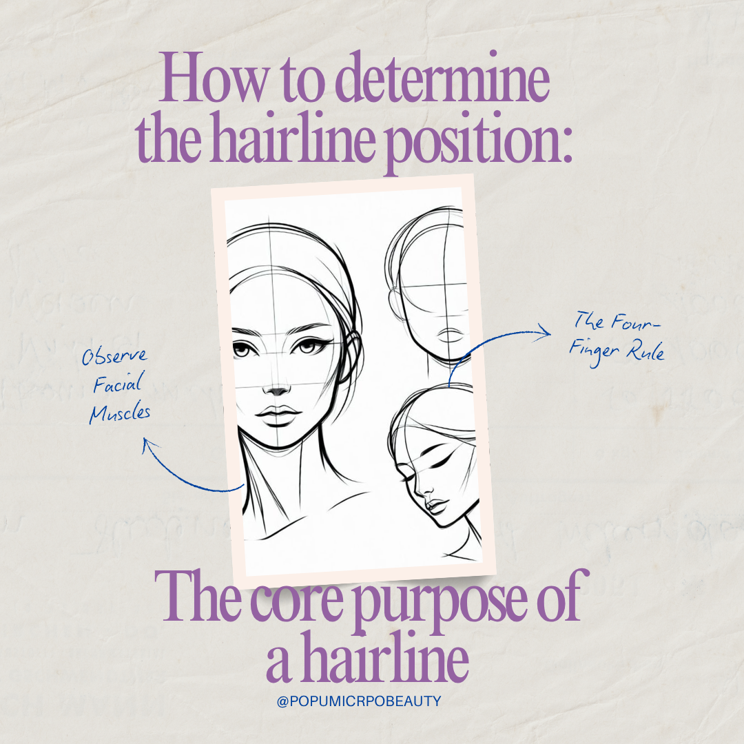 PMU Tips (50)--1.The core purpose of a hairline and how to make ideal hairline position