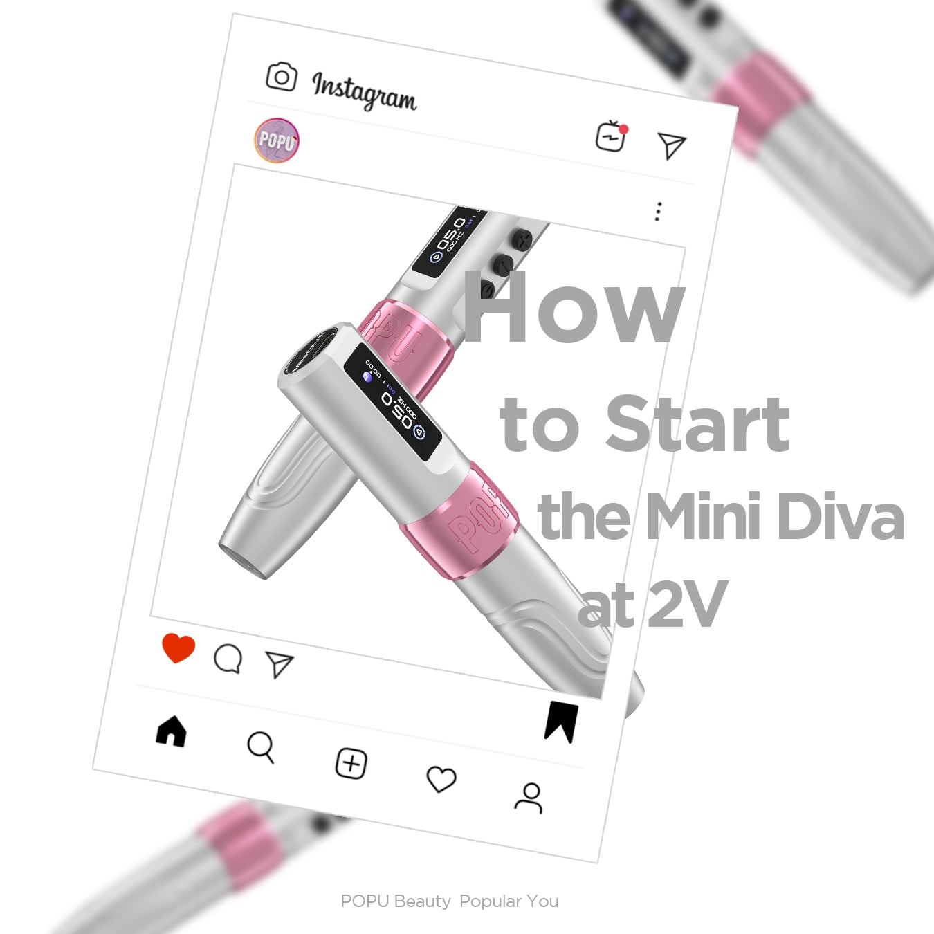 How to Start the Mini Diva at 2V and How to switch regular mode and dot mode popumicrobeauty