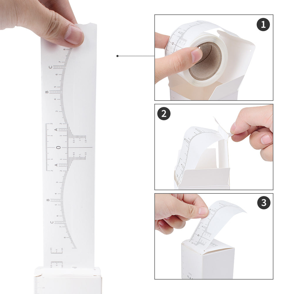 Disposable Eyebrow Ruler Sticker(50pcs) - POPU MICRO BEAUTY