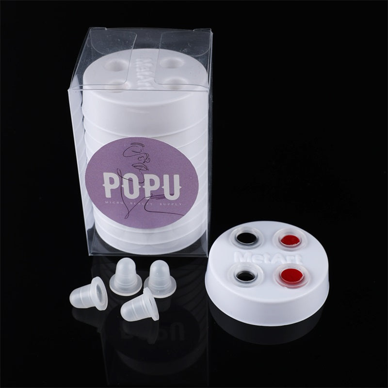 POPU Disposable Soft Silicone Ink Cups & Disposable Ink Cup Holder - POPU MICRO BEAUTY