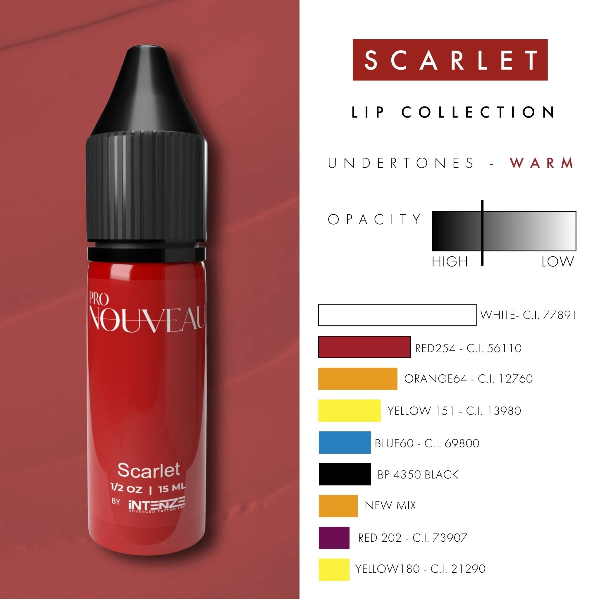 Pro Nouveau - Scarlet - Lips Pigment - POPU MICRO BEAUTY