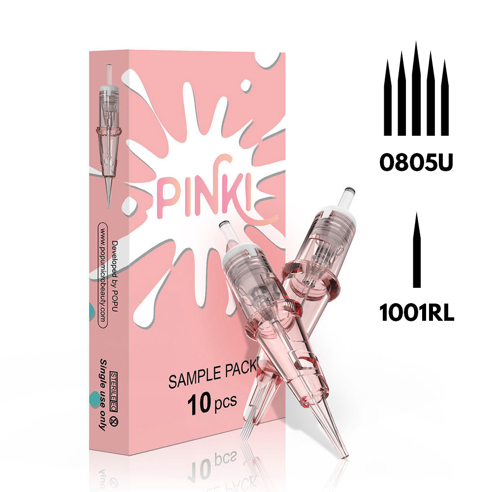 POPU Pinki Cartridge Needles 10 PCS—For PMU Course Use - POPU MICRO BEAUTY