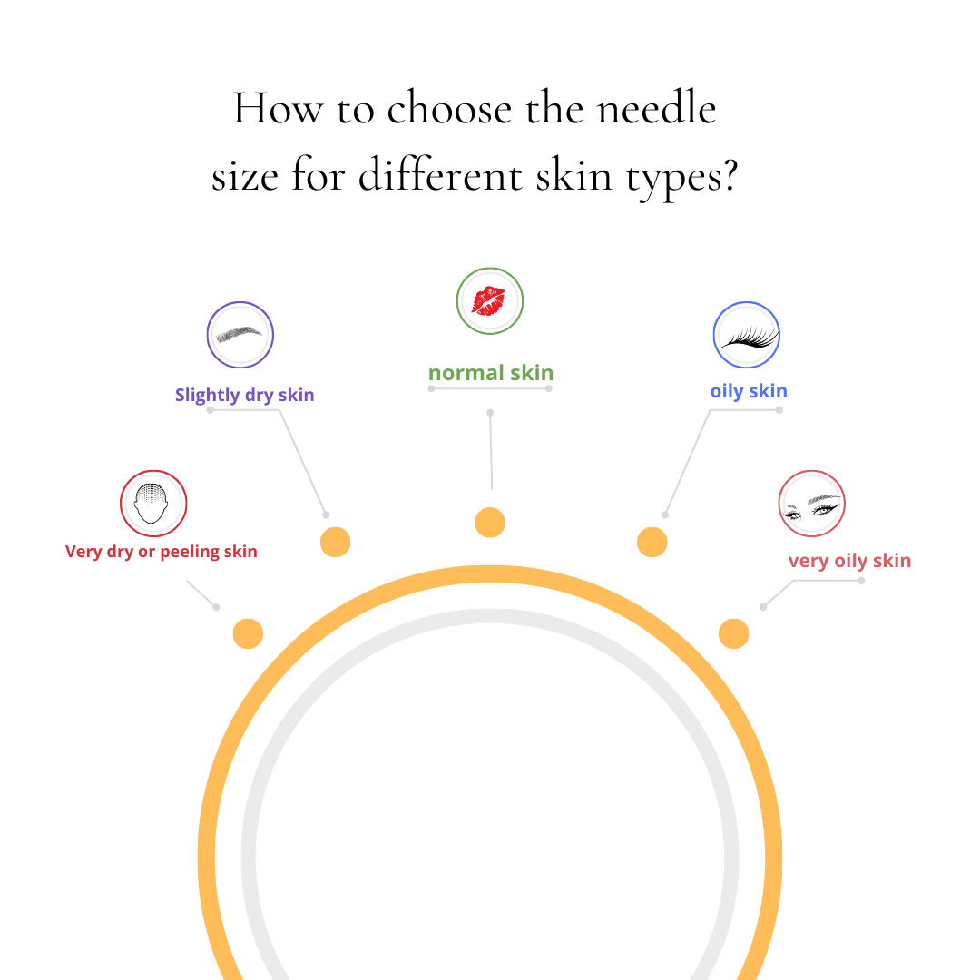 Choose the needle size for different skin types and the questions that artists should ask before picking a pigment--popumicrobeauty