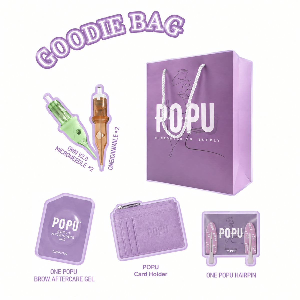 POPU PMU Course Practice Goodie Bag - POPU MICRO BEAUTY